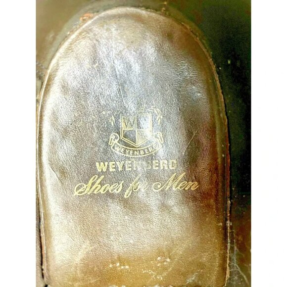 Weyenberg‎ Mens Black Round Toe Lace Up Comfort Wingtip Dress Shoes 7.5 - Picture 7 of 8